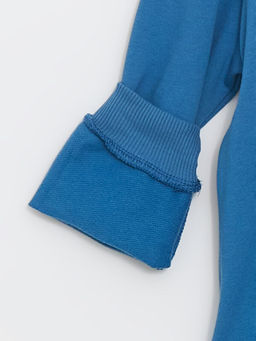 Bisiklet Yaka Bask?l? Erkek Bebek Sweatshirt ve E?ofman Alt 2li Tak?m