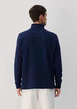 Yar? Fermuarl? Lacivert Sweatshirt - Mavi фото 3