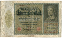 Банкнота 10000 марок 1922 года Германия