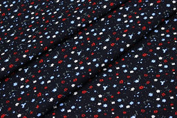 Микровельвет Нежные незабудки цв.чернильно-черный, ш.1.1м, хлопок-100%, 130гр/м.кв - Купава фото 3