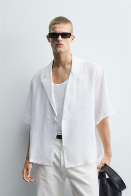 100% LINEN KIMONO SHIRT - Zara фото 12