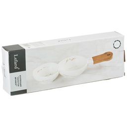 МЕНАЖНИЦА С ДЕРЕВЯННОЙ РУЧКОЙ КОЛЛЕКЦИЯ ЗОЛОТОЙ МРАМОР ЦВЕТ: WHITE 34*11,3*5 СМ - Lefard фото 3