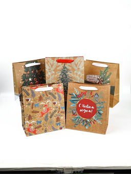 Набор пакетов крафтовых «Новогоднее поздравление»