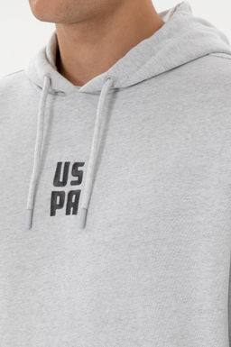 Erkek Comfort Fit Kap__onlu K_sa Kollu Gri Melanj Sweatshirt - U.s. polo assn фото 7