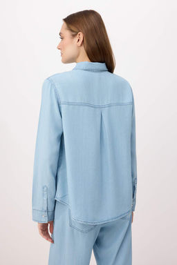 Mavi Oversize/Genis Kesim More Sustainable %100 Tencel Gomlek TWOSS26GO00119