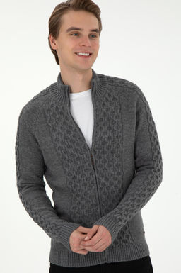 Мужской серый меланжевый трикотажный кардиган Неожиданная скидка в корзине - U.s. polo assn фото 10