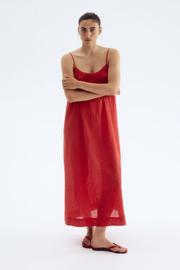 Vestido efecto arrugado con tirantes espagueti - H&m фото 7