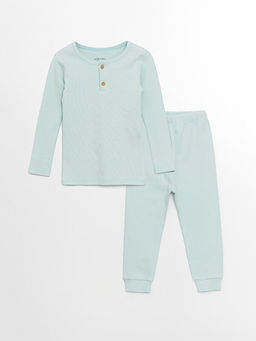 Bisiklet Yaka Uzun Kollu Erkek Bebek Pijama Tak?m?