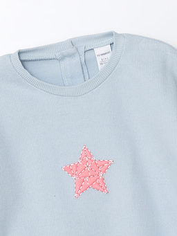 Bisiklet Yaka Uzun Kollu Bask?l? K?z ?ocuk Sweatshirt 2li