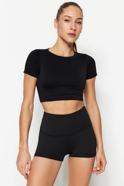 Siyah Toparlay?c? Belde Reflektor Bask?l? Orme Spor Ekstra Sort/K?sa Tayt THMSS23TY00019
