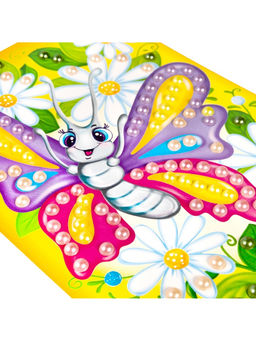 Набор для творчества. Аппликация бусинами "Бабочка" (180х250 мм, европодвес)