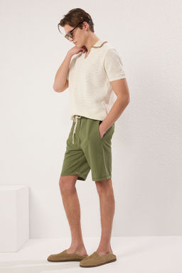 TRENDYOL MAN Ekru Regular Fit Keten Gorunumlu Sort TMNSS23SR00030 - Trendyolmilla фото 48