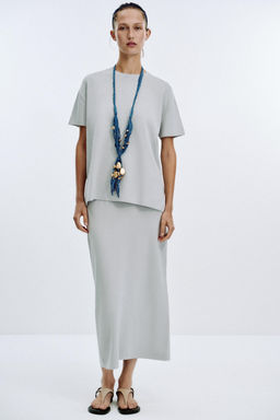 PLAIN KNIT MIDI SKIRT