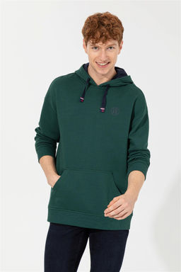 U. S. Polo Assn Мужская зеленая толстовка оверсайз с капюшоном - U.s. polo assn фото 7