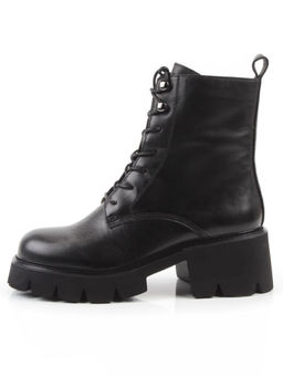 01-BE22B-3A BLACK Ботинки демисезонные женские (натуральная кожа, байка)