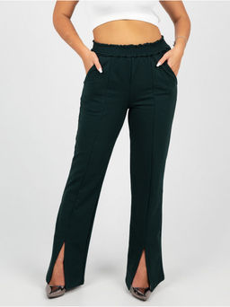 Брюки "Стиль" с разрезом темно-зеленый