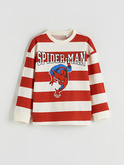 Bisiklet Yaka Spider-Man Bask?l? Erkek ?ocuk Ti??rt