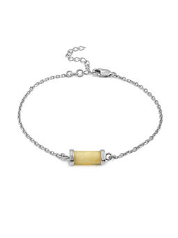 Браслет-цепочка, украшенный натуральным медовым янтарём Скандинавия