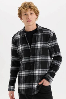 Regular Fit Kareli Oduncu Uzun Kollu Gomlek