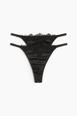 Pack de 2 bragas Thong de saten