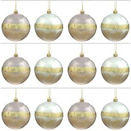 Набор из 12шт Украшение новогоднее Шар "Золотое кольцо Сатурна", D8 см L35 W26 H9 см D8 см