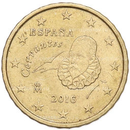 Монета 10 евроцентов 2016 года Испания