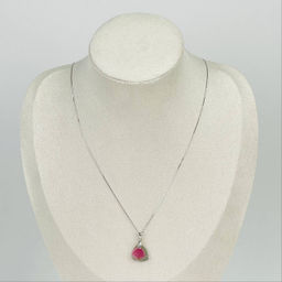 Кулон на цепочке из арбузного Турмалина 45 см