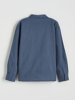 Hakim Yaka Keten Kar???ml? Erkek ?ocuk G?mlek