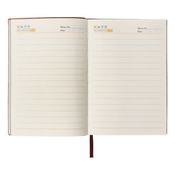 Ежедневник недатированный А5, 80 листов, линия, обложка кожзам лайт, коричневый - Calligrata фото 5