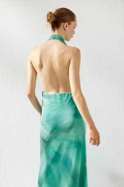 PRINTED TULLE MAXI DRESS - Zara фото 4
