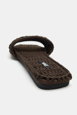 SANDALIA PLANA CROCHET / Marr?n - Zara фото 7