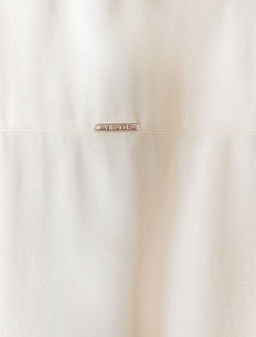 Укороченная блузка с V вырезом из плотного лиоцелла - Vilatte фото 6