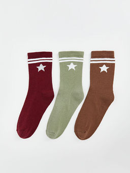 Desenli K?z ?ocuk Soket ?orap 3l?