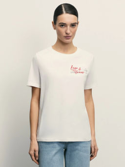 Базовая футболка с вышивкой / Zarina  фото 3