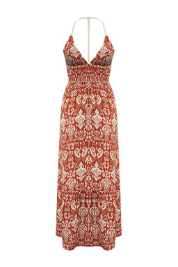 Trendyolmilla Haki Maxi Dokuma Plaj Elbise TBESS25EL00109