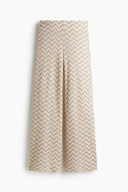 Pantal?n amplio en punto jacquard