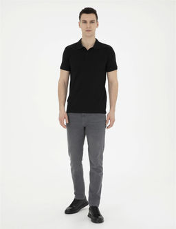 Siyah Slim Fit Basic Ti__rt