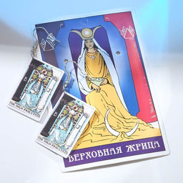 Серьги акрил Таро верховная жрица, цветные в серебре - Queen fair фото 3