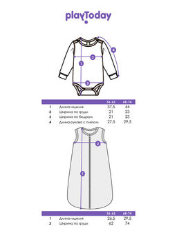 PlayToday / Комплект для девочки: боди, спальный мешок фото 2