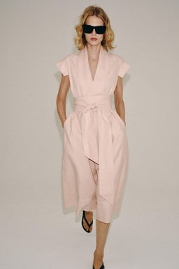 VESTIDO CAMISERO CINTUR?N ZW COLLECTION / rosa claro - Zara фото 2