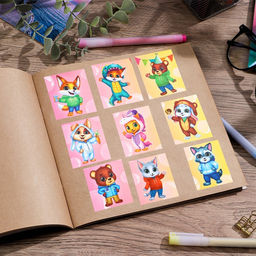 Цена за 10 шт. Наклейки детские бумажные «Весёлые ребята», c раскраской на обороте, 11×15.5 см