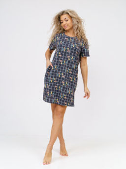 858 Туника "Клетка/фуме"