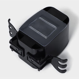 Держатель для зубных щёток с выдавливателем для зубной пасты, стакан 2 шт., 2010.26.2 см, чёрный - Simaland фото 8