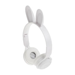 Наушники детские, беспроводные, накладные, с ушками зайца, Y08R, Bluetooth 5.1, с микрофоном, с подсветкой, 400 мАч, белые