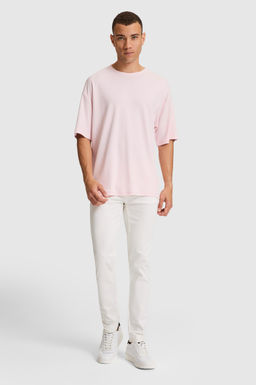 Erkek A__k Pembe Comfort Fit Bisiklet Yaka Ti__rt