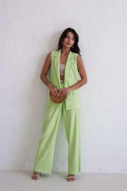 Брючный костюм с жилетом светло-фисташковый - Martichelli фото 3