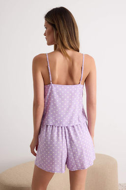 Lila Puantiyeli _p Ask_l_ Viskon _ortlu Dokuma Pijama Tak_m_ THMSS23PT00225 - Trendyolmilla фото 4