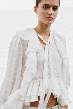 CAMISA VOLANTES ZW COLLECTION / Blanco - Zara фото 2