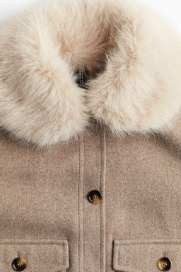 Cazadora de sarga con cuello efecto pelo - H&m фото 8