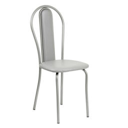 Стул для кухни «Клик Мебель. Венский Мягкий», искусственная кожа, цвет серебристый металлик/металлик